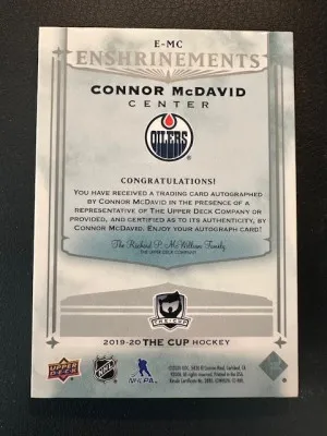 2019-20 The Cup - Connor McDavid - Enshrinements /25 auto back